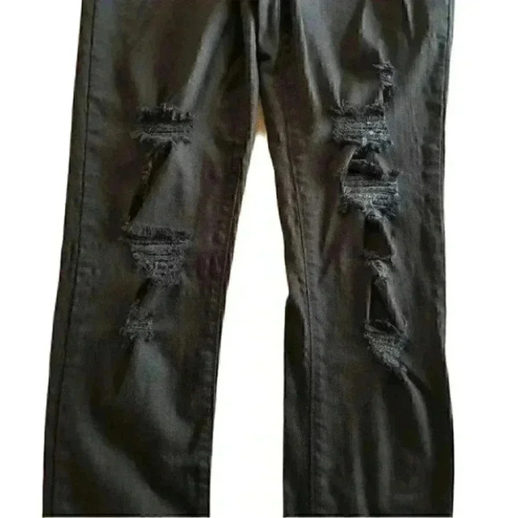 Frying Monkey Black Ripped Skinny Jeans 27 - Picture 4 of 7